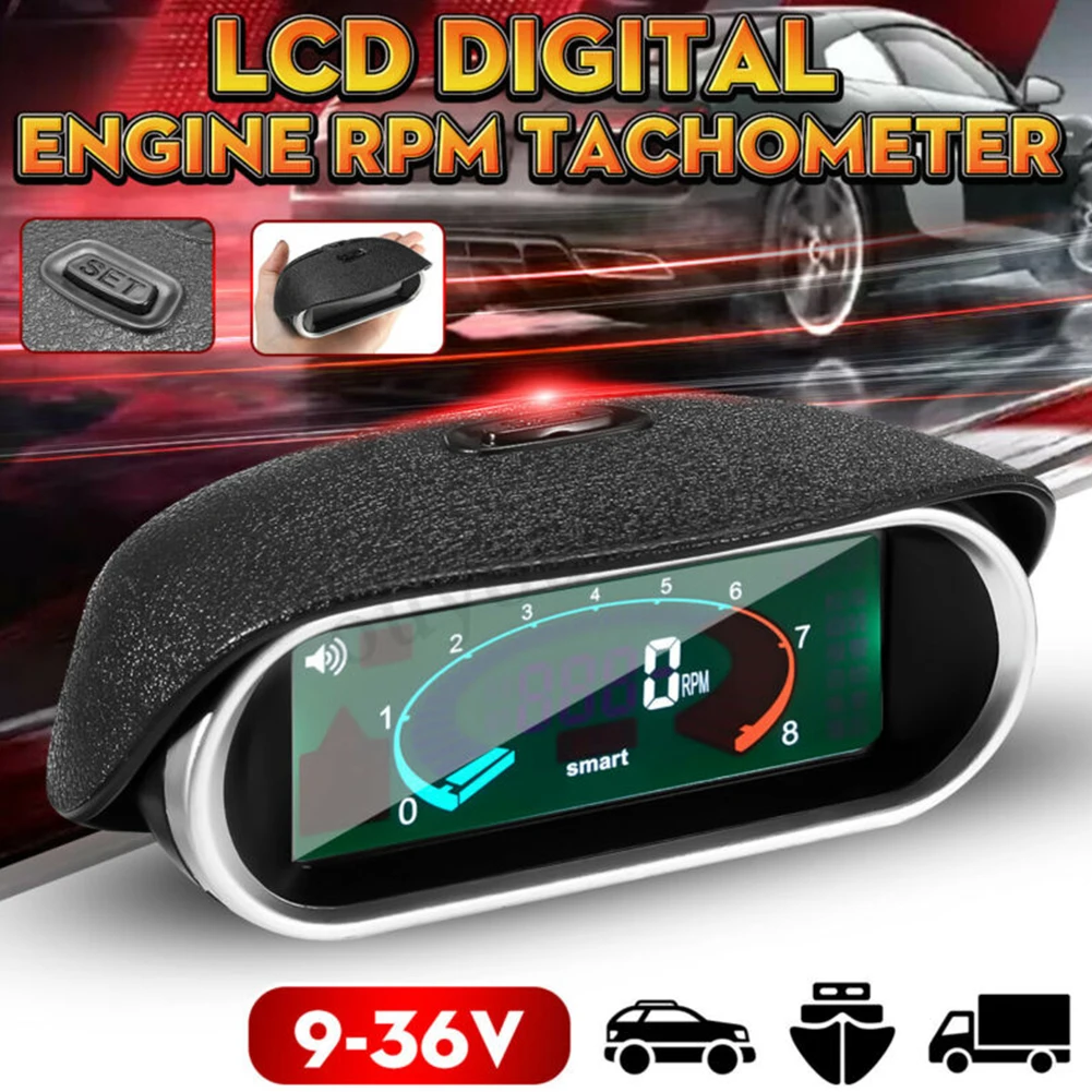 Car Universal Tachometer With LCD Color Screen For Boat Truck Car RPM Gauge 50-9999RPM Digital Engine Tach Gauge Car Accessories
Car Universal Tachometer With LCD Color Screen For Boat Truck Car RPM Gauge 50-9999RPM Digital Engine Tach Gauge Car Accessories