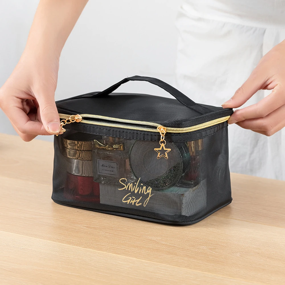 Mesh Makeup Bags For Women Portable Travel Pouches Portable Storage Washbag Black Clear Zipper Makeup Pouch Convenient Carry
Mesh Makeup Bags For Women Portable Travel Pouches Portable Storage Washbag Black Clear Zipper Makeup Pouch Convenient Carry