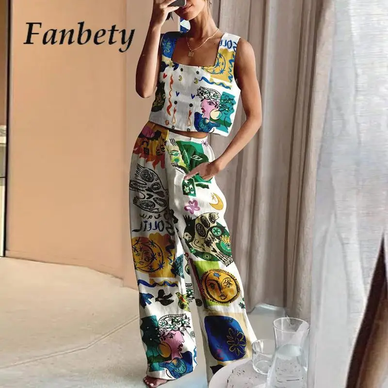 Women Casual Sleeveless Pockets 2Pc Set Elegant Loose Solid Outfits Sexy Graphic Sling Blouse Tops with Wide Leg Pants Suits
Women Casual Sleeveless Pockets 2Pc Set Elegant Loose Solid Outfits Sexy Graphic Sling Blouse Tops with Wide Leg Pants Suits