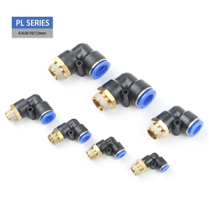 

L-Type Elbow Pneumatic Connector PL1/8"1/4" 3/8"1/2" Male Thread Pipe Elbow Quick Connector Push-in Hose Outer Diameter 4mm-12mm