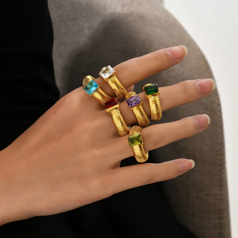 New Luxury Vintage Stainless Steel Elastic Zircon Rings For Women Fashion Jewelry Christmas Gift
New Luxury Vintage Stainless Steel Elastic Zircon Rings For Women Fashion Jewelry Christmas Gift