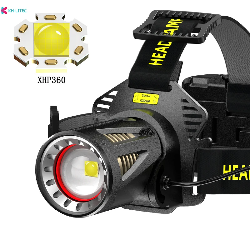 

XHP360 High Power Fishing Headlamp Rechargeable Light Headlight Camping Hiking Led Flashlights Torch Can Be Used As A Power Bank