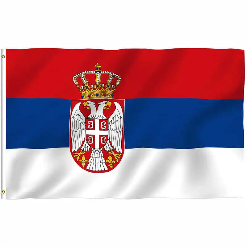 

Serbia Flag 90x150cm 100% Polyester Double Sides Printed National Flags And Banners For Decoration Celebration Parade Sports