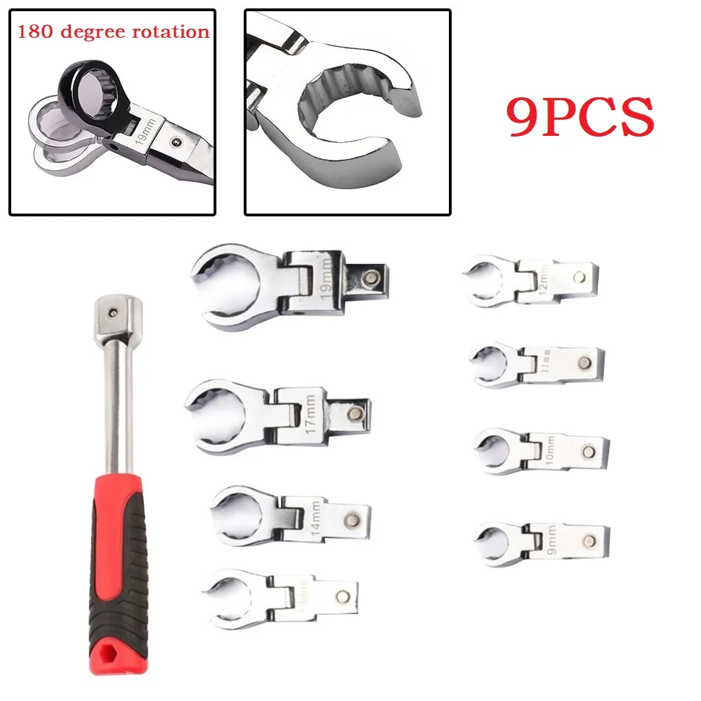 176mm 9-19mm Portable Ratchet Wrench Shaking Head Rotatable 180 ° Removable Flexible Torque Spanner For Repairing Hand Tools
176mm 9-19mm Portable Ratchet Wrench Shaking Head Rotatable 180 ° Removable Flexible Torque Spanner For Repairing Hand Tools
