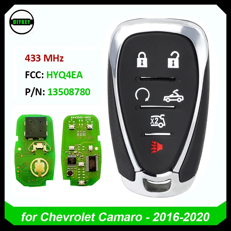 DIYKEY 13508780 for Chevrolet Camaro 2016-2020 Keyless Entry Smart Remote Car Key 6 Button 433MHz ID46 Chip - HYQ4EA 2014DJ1793
DIYKEY 13508780 for Chevrolet Camaro 2016-2020 Keyless Entry Smart Remote Car Key 6 Button 433MHz ID46 Chip - HYQ4EA 2014DJ1793
