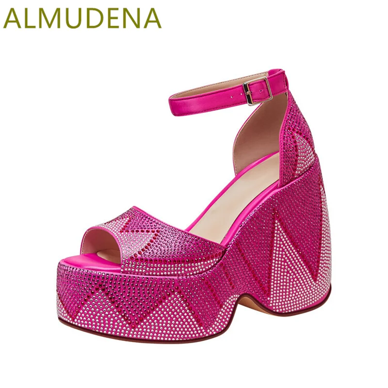 Wedges Platform Rhinestones Women Sandals Super High Heel Thick Sole Summer Sandals Colorful Rhinestones Dress Modern Sandals
Wedges Platform Rhinestones Women Sandals Super High Heel Thick Sole Summer Sandals Colorful Rhinestones Dress Modern Sandals