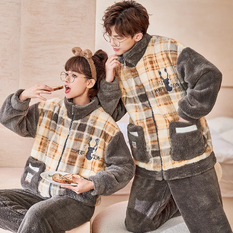 QUHENG Pajamas Women for Men Set Winter New Flannel Cartoon Pocket Pijamas Home Clothes Suits Thick Warm Pyjama Sleepwear
QUHENG Pajamas Women for Men Set Winter New Flannel Cartoon Pocket Pijamas Home Clothes Suits Thick Warm Pyjama Sleepwear
