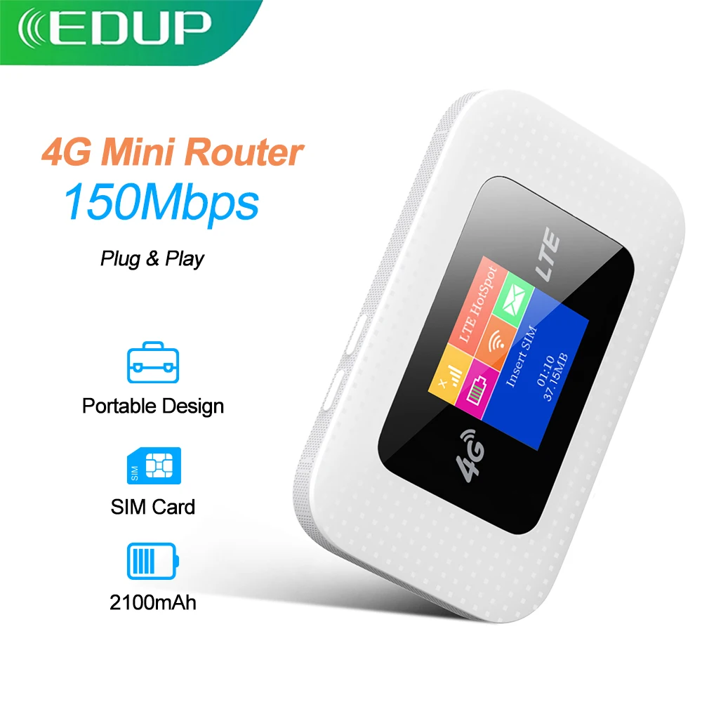EDUP 4G WiFi Роутер Портативный LTE USB Plug Play Внутренний и наружный карманный хотспот для автомобиля Глобальная версия.