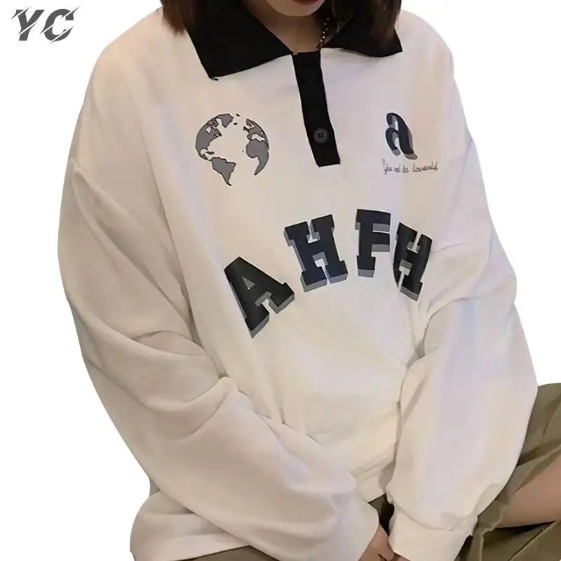 Harajuku Print Button Turn-Down Collar Female Long Sleeve T-Shirt Women Pullovers Loose Tops BF Autumn Clothes Korean Y2k Tshirt
Harajuku Print Button Turn-Down Collar Female Long Sleeve T-Shirt Women Pullovers Loose Tops BF Autumn Clothes Korean Y2k Tshirt