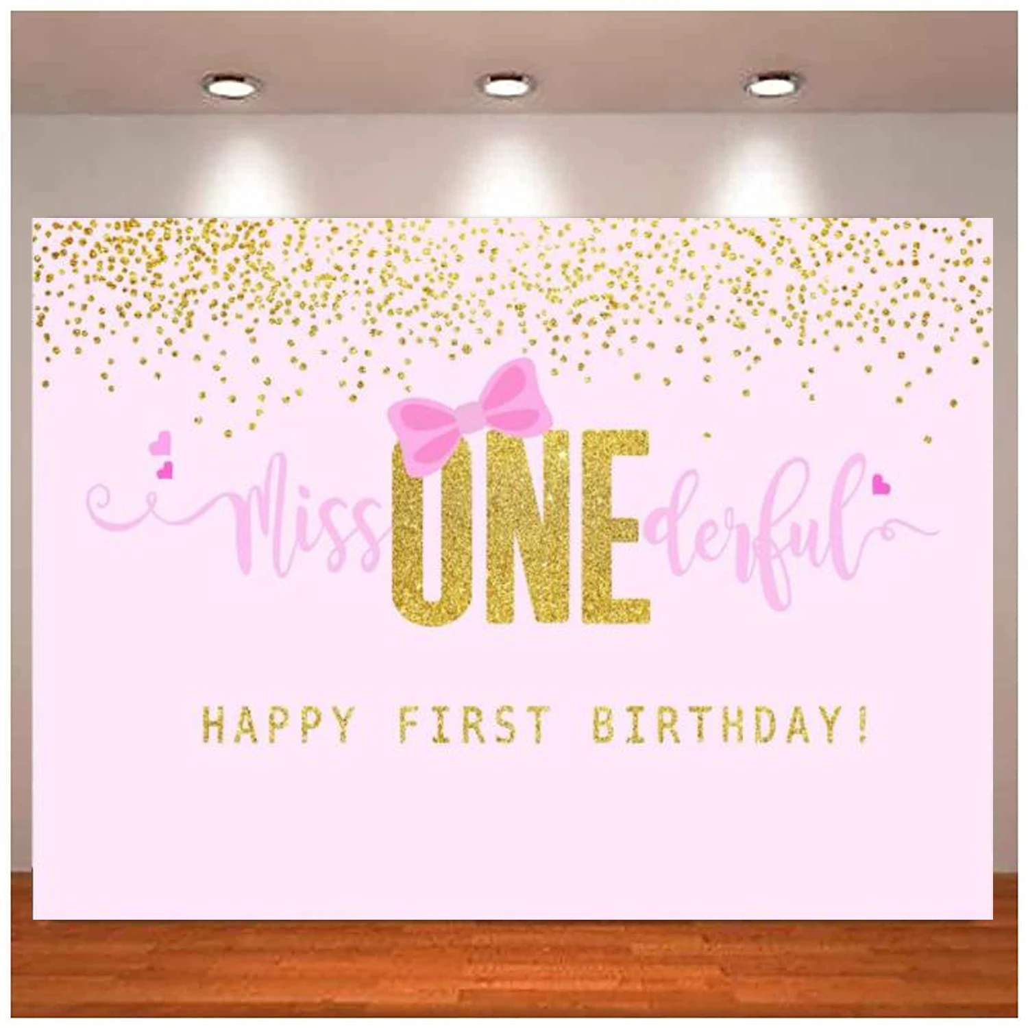 Милая маленькая мисс Onederful фотография фон розовый лук и Золотой Блестящий Фон для девочек 1-й День рождения украшение 
Милая маленькая мисс Onederful фотография фон розовый лук и Золотой Блестящий Фон для девочек 1-й День рождения украшение
