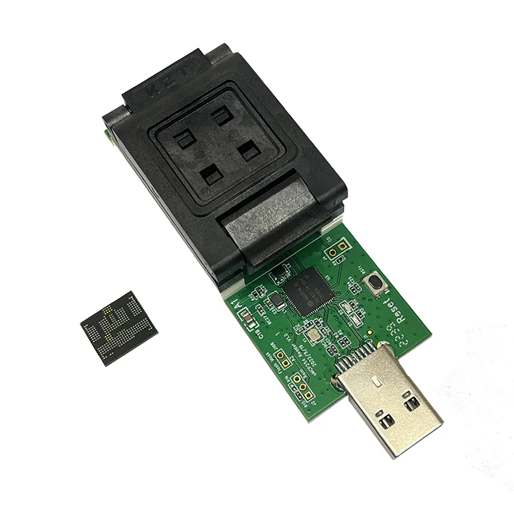 New uEMCP254 to USB3.0 test socket SM3350 master control burning clamshell double-sided bomb contact type
New uEMCP254 to USB3.0 test socket SM3350 master control burning clamshell double-sided bomb contact type