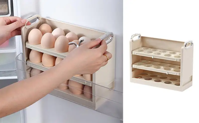 3 Layers Egg Dispenser Refrigerator Egg Storage Box Anti Slip Fridge Side Door Egg Basket Storage Container For Countertop
3 Layers Egg Dispenser Refrigerator Egg Storage Box Anti Slip Fridge Side Door Egg Basket Storage Container For Countertop