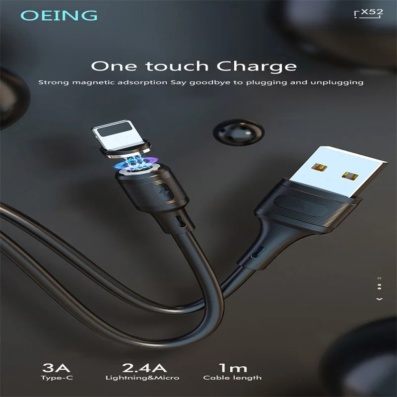 OEING Magnetic Fast Charging Data Cable Mobile Phone Charger Cable For iPhone 11 12 Huawei Samsung S10 Micro USB Type C Cable
OEING Magnetic Fast Charging Data Cable Mobile Phone Charger Cable For iPhone 11 12 Huawei Samsung S10 Micro USB Type C Cable