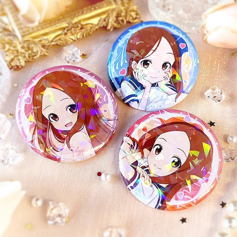 Japan Anime Teasing Master Takagi-san Takagi Cosplay Laser Tinplate Badge Bags PendantBrooch Pins Toy Collection Bedge
Japan Anime Teasing Master Takagi-san Takagi Cosplay Laser Tinplate Badge Bags PendantBrooch Pins Toy Collection Bedge