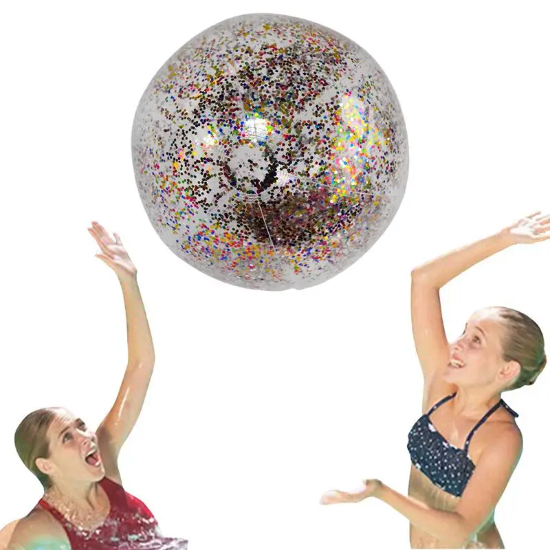 Inflatable Sequin Beach Ball Confettis Glitter Water Ball Toy Swimming Pool Play Ball With A Pump Foldable Design Outdoor Party
Inflatable Sequin Beach Ball Confettis Glitter Water Ball Toy Swimming Pool Play Ball With A Pump Foldable Design Outdoor Party