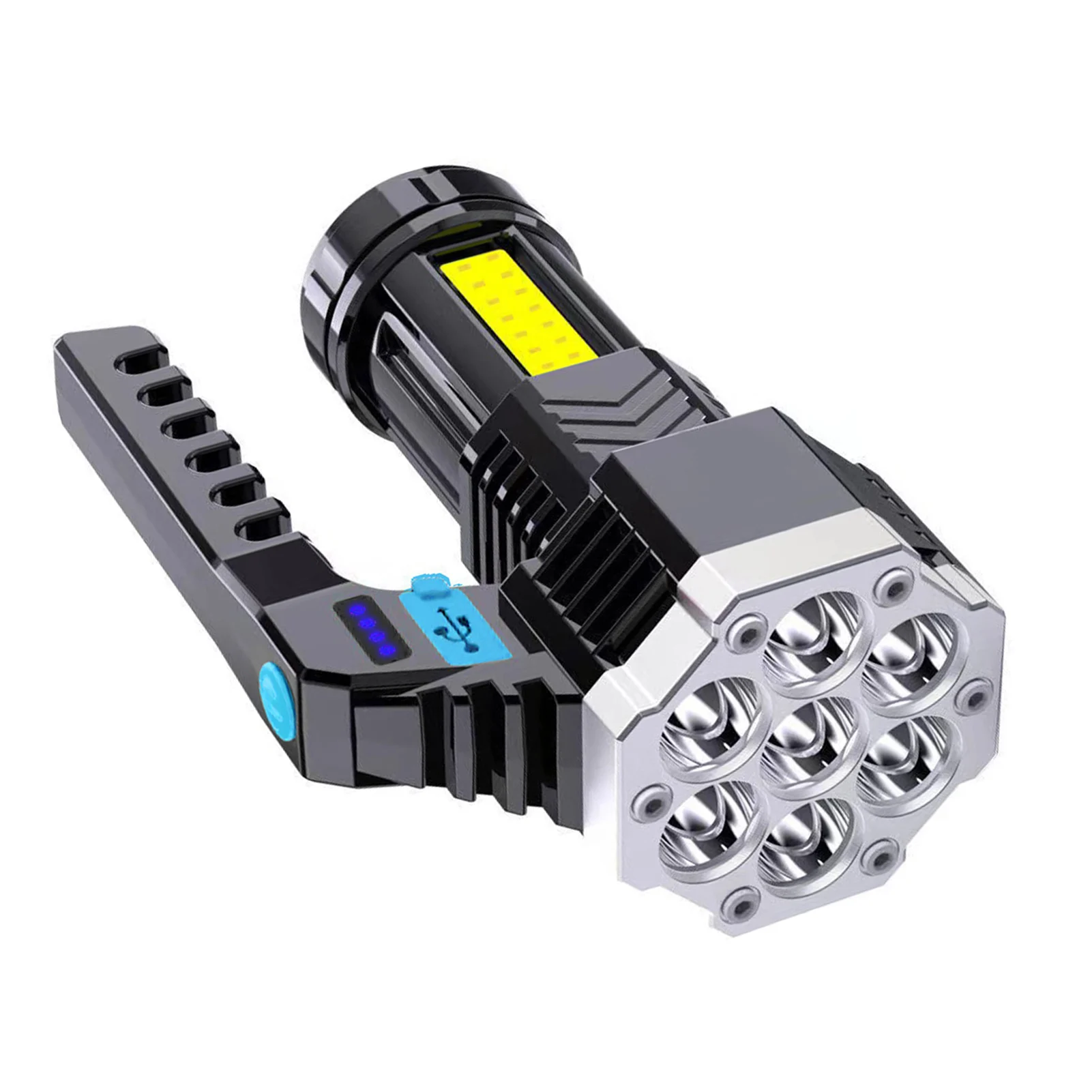 USB Charging Red Warning Light Built-in COB Battery 7LED Flashlight Waterproof Night Fishing 
USB Charging Red Warning Light Built-in COB Battery 7LED Flashlight Waterproof Night Fishing