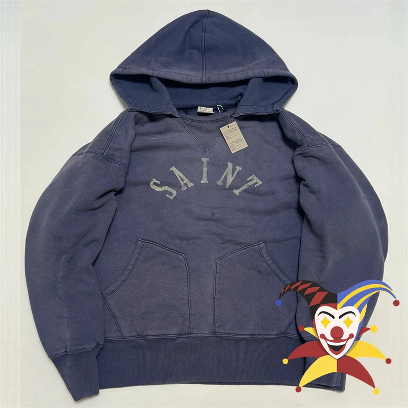 Фиолетовая толстовка с капюшоном M13 SAINT Washed для мужчин и женщин 1:1 лоскутное шитье