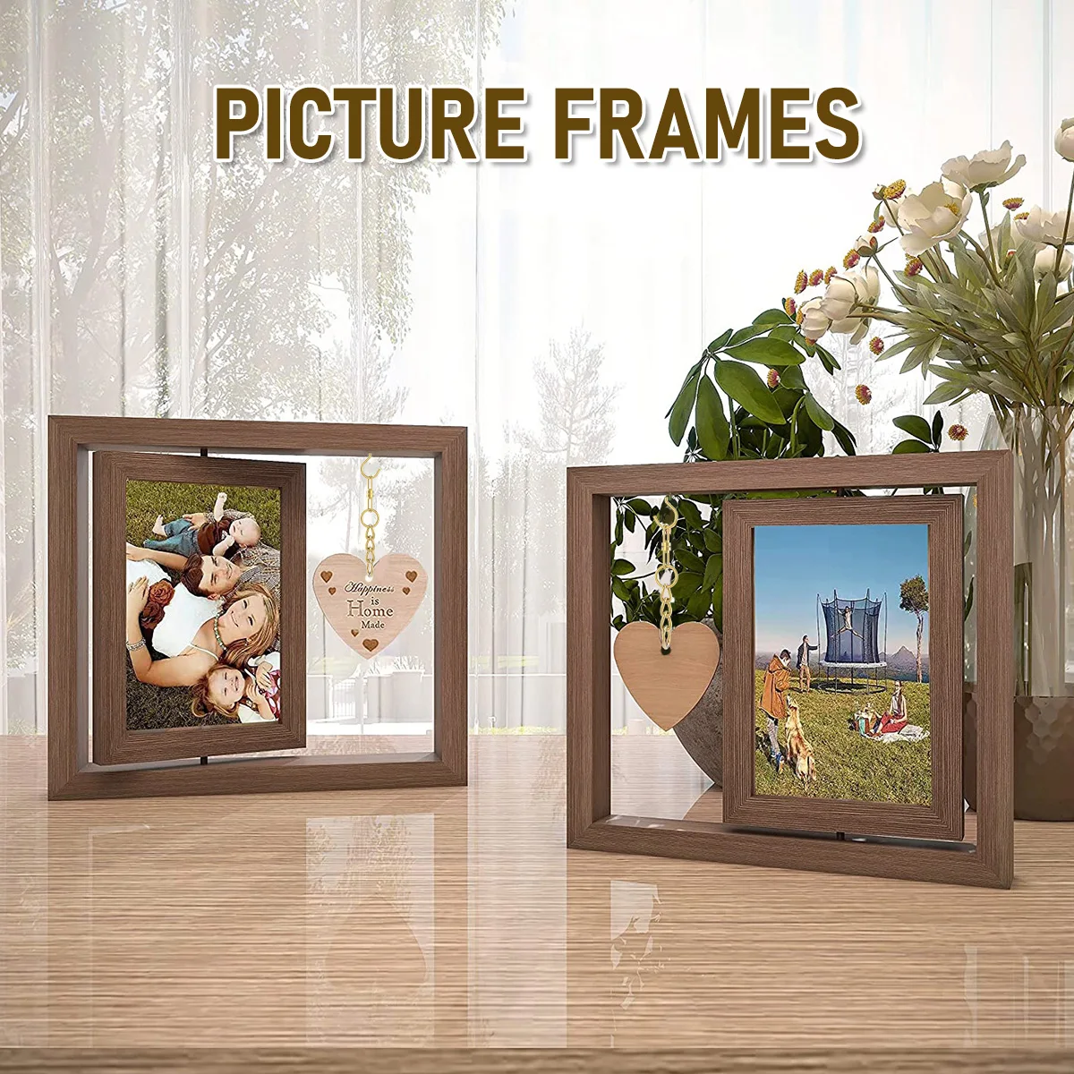 Двухсторонняя плавающая Вращающаяся фоторамка 4x6 дюймов деревянная Обручальная фоторамка деревенская семейная фоторамка для пары дисплей
Двухсторонняя плавающая Вращающаяся фоторамка 4x6 дюймов деревянная Обручальная фоторамка деревенская семейная фоторамка для пары дисплей