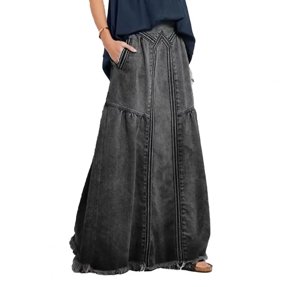 Long Skirt Women Vintage Solid Color Elastic Waist Ripped Loose Summer Skirt for Women 2022 Daily Clothes Streetwear
Long Skirt Women Vintage Solid Color Elastic Waist Ripped Loose Summer Skirt for Women 2022 Daily Clothes Streetwear