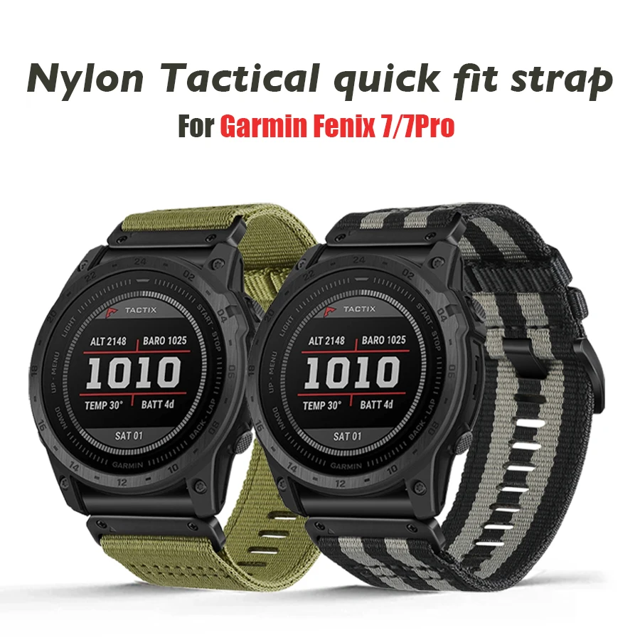 Ремешок тканевый для наручных часов Garmin Тактический 7 7Pro браслет Fenix 7X 6 6X Pro 5 5X Epix
