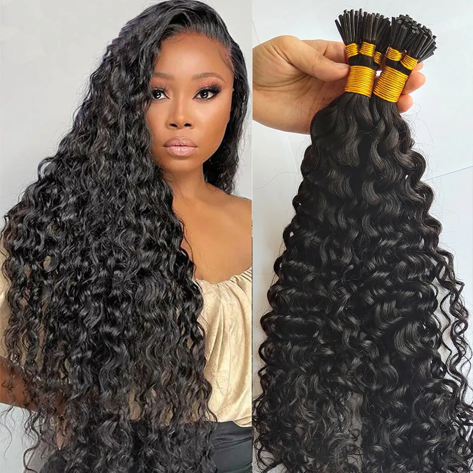 I Tip Human Hair Extensions Curly Bundles Microlinks Hair Extensions For Black Women Deep Curly Wave itip Hair 100Strands/ Lot
I Tip Human Hair Extensions Curly Bundles Microlinks Hair Extensions For Black Women Deep Curly Wave itip Hair 100Strands/ Lot