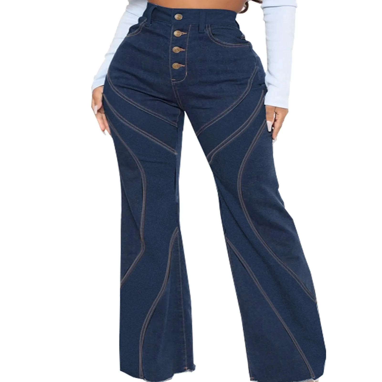 Women's Fashion Trend Stitching Jeans Stretch Slim Bell Bottoms Stretch Leggings for Women
Women's Fashion Trend Stitching Jeans Stretch Slim Bell Bottoms Stretch Leggings for Women