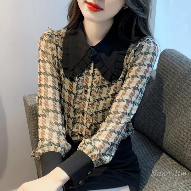Plaid Chiffon Blouse for Women Fall 2022 New All-Matching Long Sleeve Shirt Office Lady Top Fashion Blusas Femme
Plaid Chiffon Blouse for Women Fall 2022 New All-Matching Long Sleeve Shirt Office Lady Top Fashion Blusas Femme