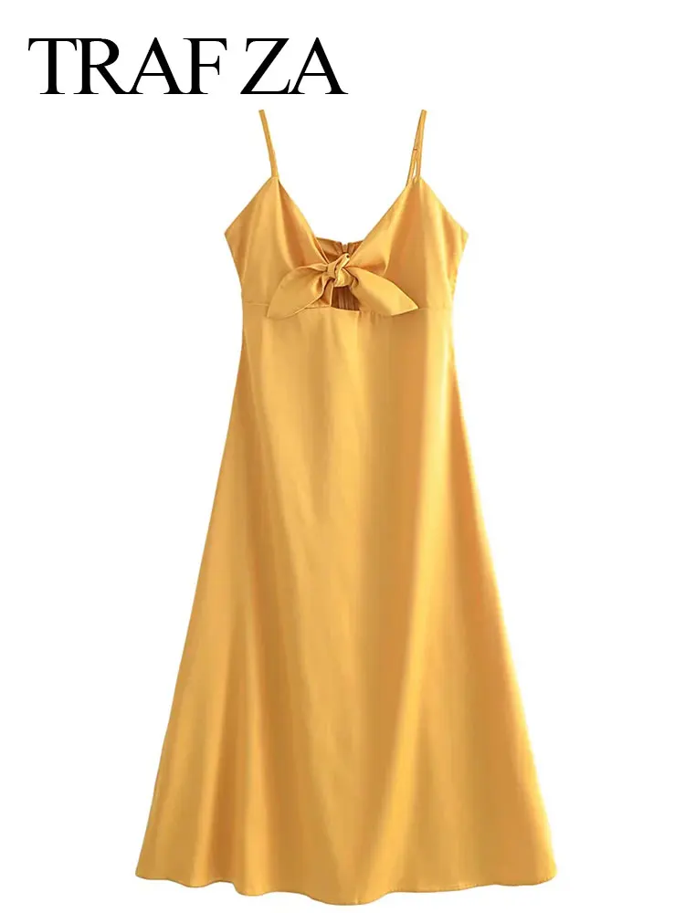 TRAF ZA Youth Ginger Low Neck Chest Bow Tie Sling Ladies Dress Retro Gentle Temperament Slim Fit and Lightweight Women's Dress
TRAF ZA Youth Ginger Low Neck Chest Bow Tie Sling Ladies Dress Retro Gentle Temperament Slim Fit and Lightweight Women's Dress