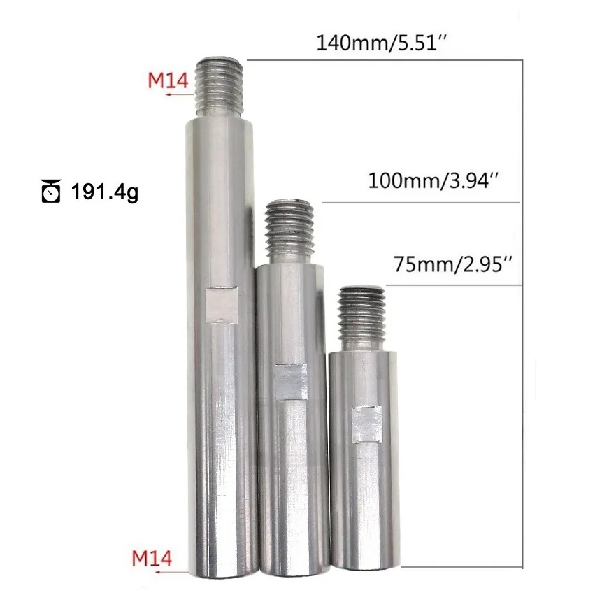 3pcs Angle Grinder Polisher Extension Rod 75/100/140mm M14 Thread Adapter Extension Rod Polishing Grinding Accessories
3pcs Angle Grinder Polisher Extension Rod 75/100/140mm M14 Thread Adapter Extension Rod Polishing Grinding Accessories