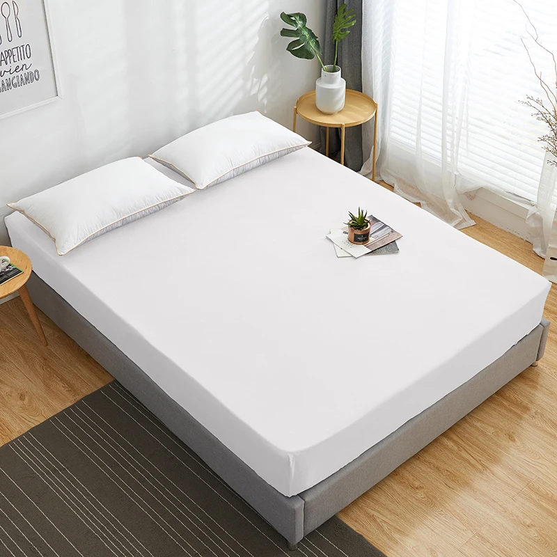 

Простыня хлопковая однотонная с резинкой, наматрасник на застежке, постельное белье, двуспальная кровать, 160 Х200
