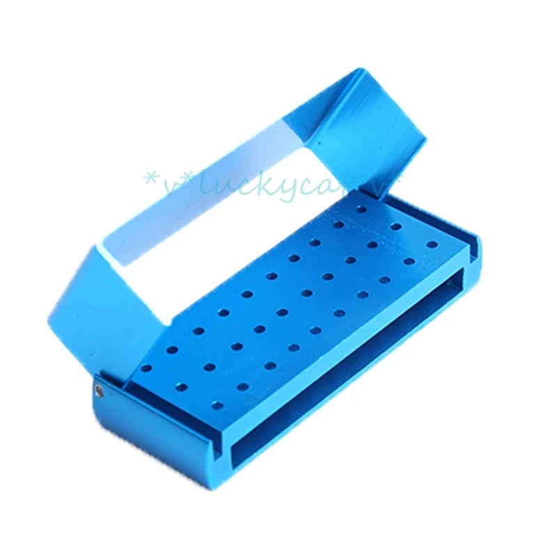 

useful 30holes Dentistry Burs Block Autoclavable Disinfection Sterilizer Aluminium Teeth Polishing Drill Holder Dental Drill Box