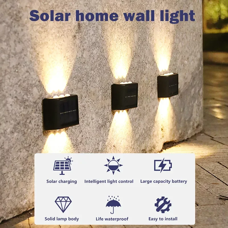 Solar 6 LED Outdoor Light Waterproof Garden Decor Lamps for Balcony Courtyard Street Wall Light Garden Outdoor Solar Lamp
Solar 6 LED Outdoor Light Waterproof Garden Decor Lamps for Balcony Courtyard Street Wall Light Garden Outdoor Solar Lamp