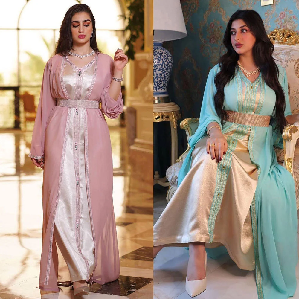 Платье Caftan розовое синее марокканское Caftan с поясом осенне-зимний шифоновый женский мусульманский комплект из двух предметов
Платье Caftan розовое синее марокканское Caftan с поясом осенне-зимний шифоновый женский мусульманский комплект из двух предметов