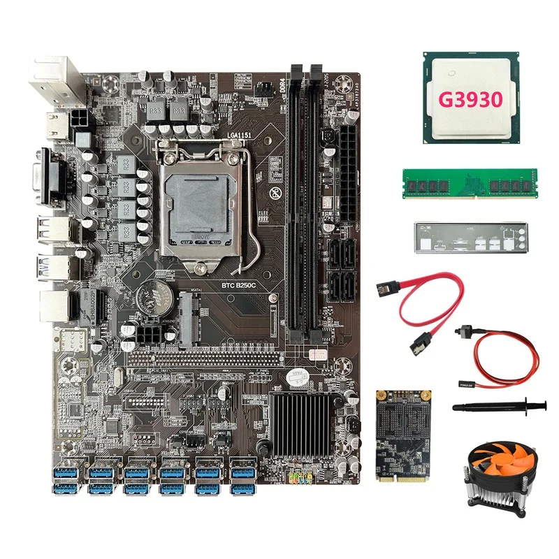 Материнская плата B250C ETH Miner 12USB3.0 + G3930 ЦПУ + вентилятор + DDR4 4 ГБ ОЗУ + 128 Гб SSD + кабель SATA + коммутационный кабель + термопаста + перегородка
Материнская плата B250C ETH Miner 12USB3.0 + G3930 ЦПУ + вентилятор + DDR4 4 ГБ ОЗУ + 128 Гб SSD + кабель SATA + коммутационный кабель + термопаста + перегородка