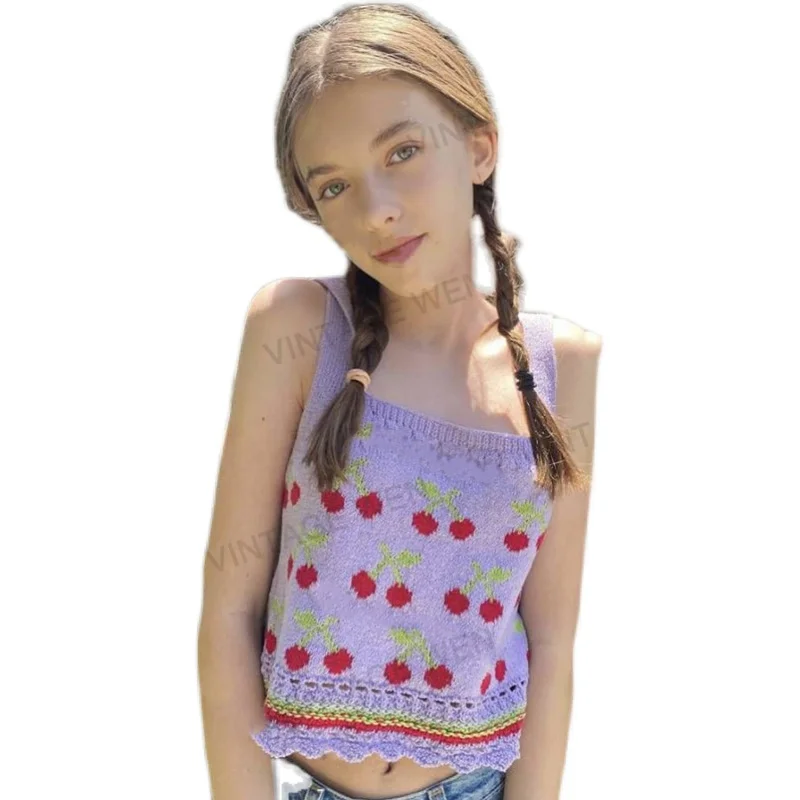 American-Style Retro Personality All Match Hot Girl Short Purple Knitted Camisole Women's Summer Vest Top
American-Style Retro Personality All Match Hot Girl Short Purple Knitted Camisole Women's Summer Vest Top
