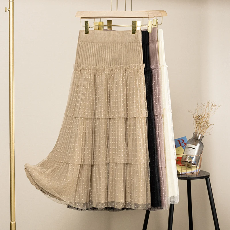 Wisher&Tong Women's Pleated Skirt High Waist Korean Fashion Lace Skirt Autumn Winter Long Black Skirts Femme Jupes 2022
Wisher&Tong Women's Pleated Skirt High Waist Korean Fashion Lace Skirt Autumn Winter Long Black Skirts Femme Jupes 2022