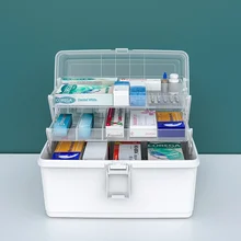 Plastic Home Medicine Box Large Capacity Three-story Home Medicine Storage Box