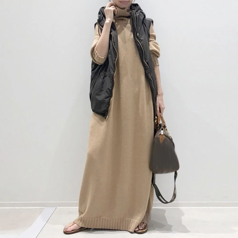 Women Fashion Maxi Dress Casual Streetwear Long Sleeve Lady Long Dress Solid Color Turtleneck A-Line 2021 Fall Winter Dresses
Women Fashion Maxi Dress Casual Streetwear Long Sleeve Lady Long Dress Solid Color Turtleneck A-Line 2021 Fall Winter Dresses