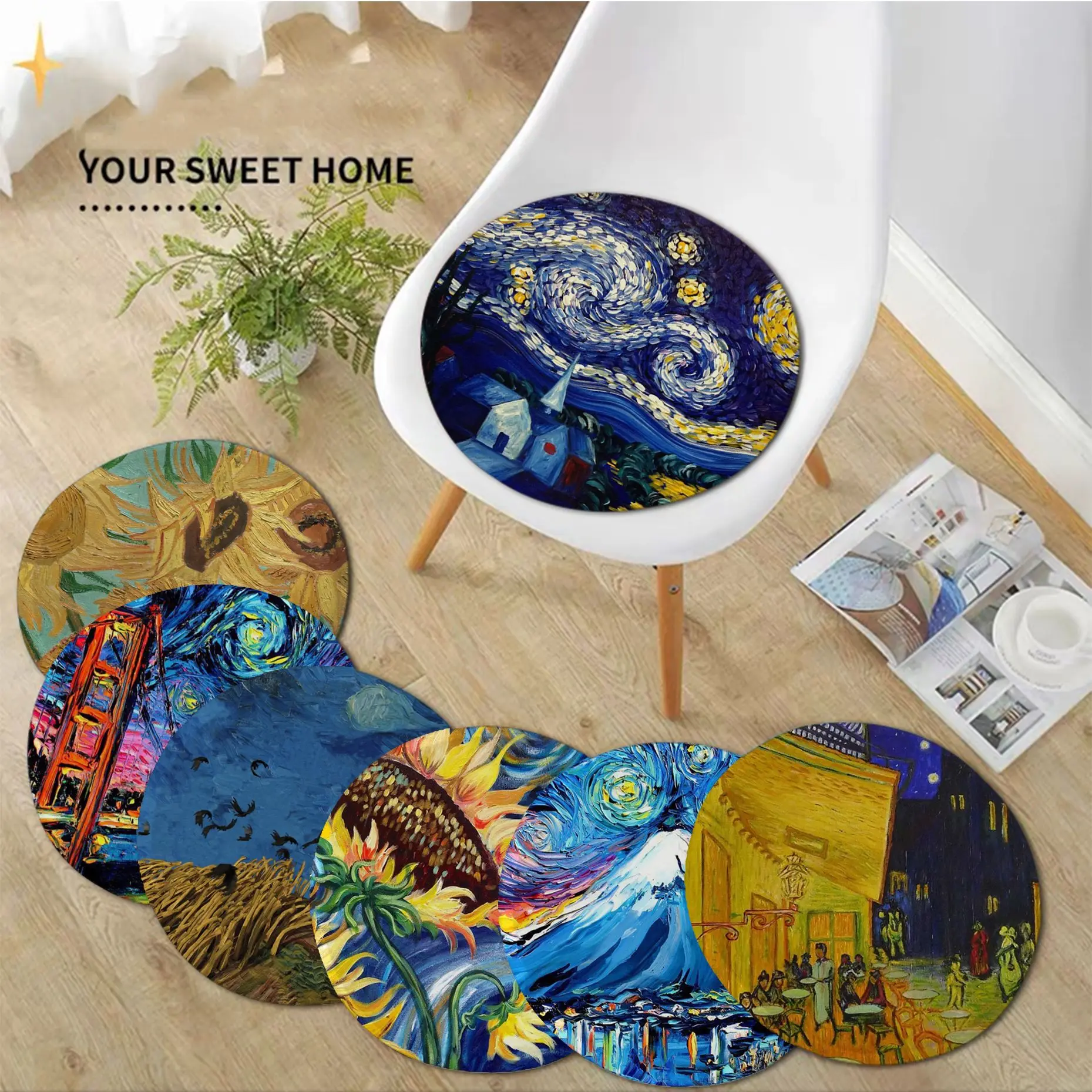 Van Gogh Oil Painting Nordic Printing Fabric Cushion Non-slip Living Room Decor Students Stool Tatami Office Sofa Decor Tatami
Van Gogh Oil Painting Nordic Printing Fabric Cushion Non-slip Living Room Decor Students Stool Tatami Office Sofa Decor Tatami
