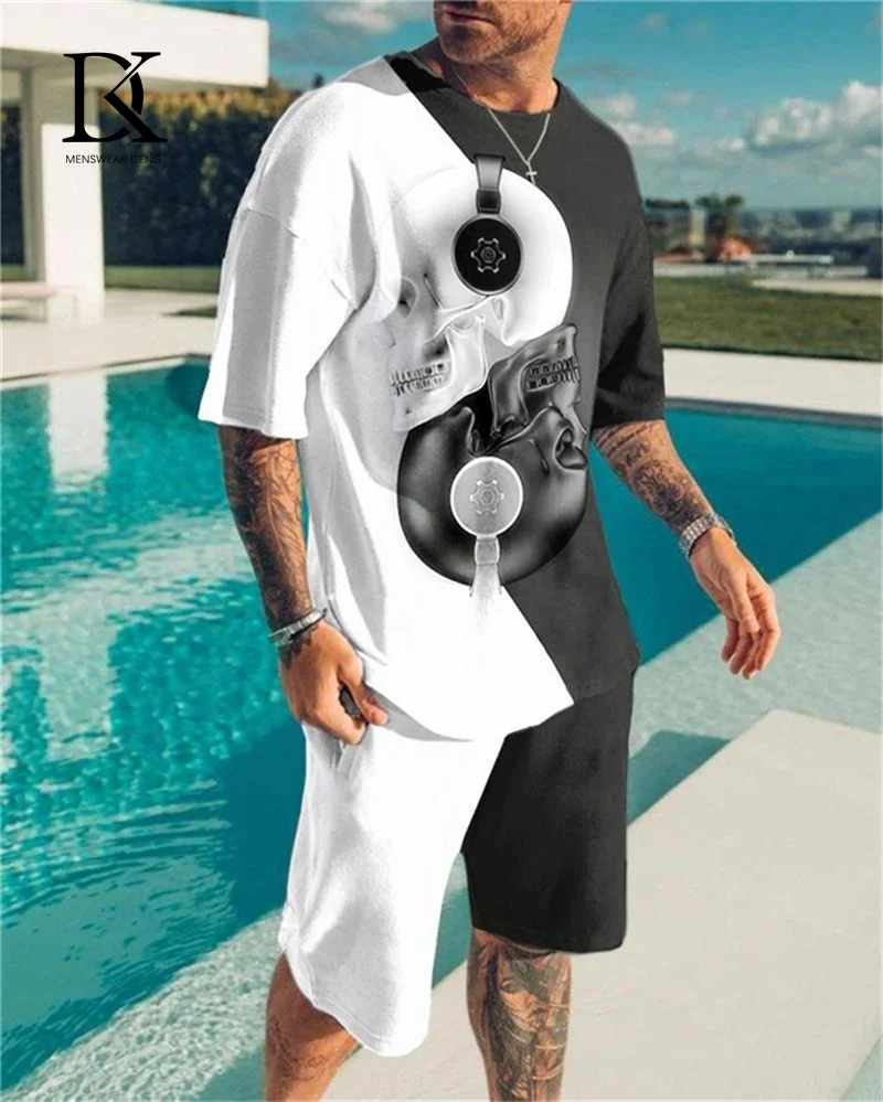Suit Sportswear Summer Suit 3D Printed Casual Suit Fashion O-Neck Short Sleeve Two-piece Super casual set for men
Suit Sportswear Summer Suit 3D Printed Casual Suit Fashion O-Neck Short Sleeve Two-piece Super casual set for men