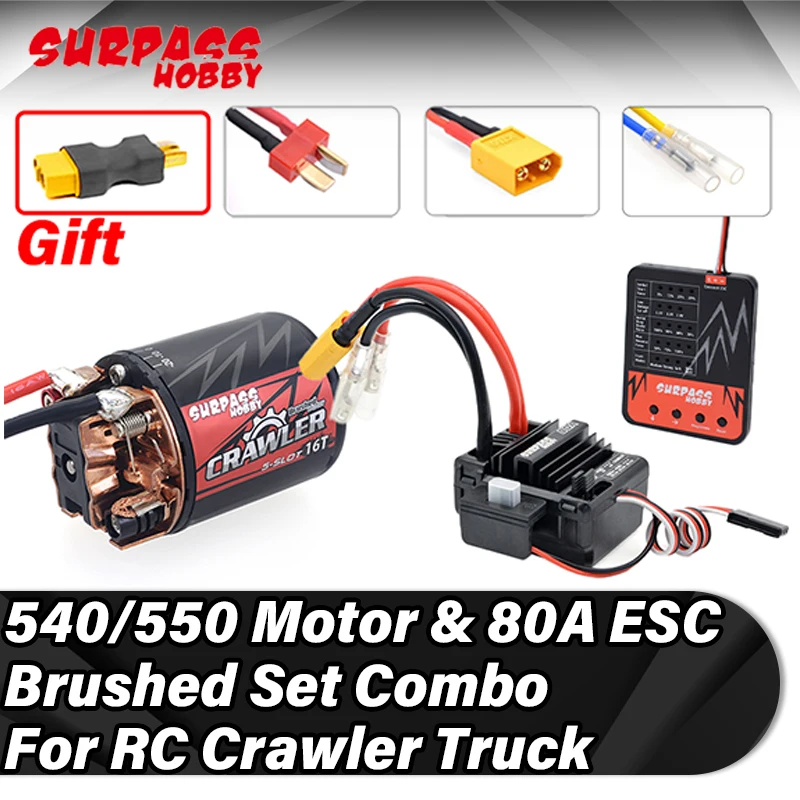 Двигатель матовый Surpass Hobby 540 550, 80A Pro, водонепроницаемый ESC Combo XT60, переходник для 1/10 1/12 Rc Crawler Truck Off Road Car
Двигатель матовый Surpass Hobby 540 550, 80A Pro, водонепроницаемый ESC Combo XT60, переходник для 1/10 1/12 Rc Crawler Truck Off Road Car