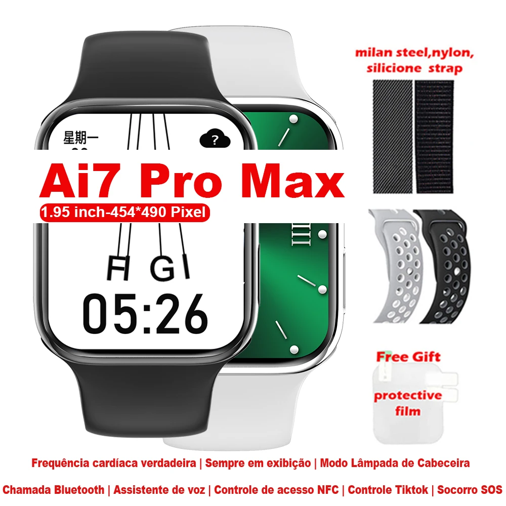 Новинка, Смарт-часы Watch7 Ai7 Pro Max, 1,95 дюйма, Nfc BT, функция звонков, пульсометр, сообщения, спортивные наручные часы, Смарт-часы для мужчин и женщин
Новинка, Смарт-часы Watch7 Ai7 Pro Max, 1,95 дюйма, Nfc BT, функция звонков, пульсометр, сообщения, спортивные наручные часы, Смарт-часы для мужчин и женщин