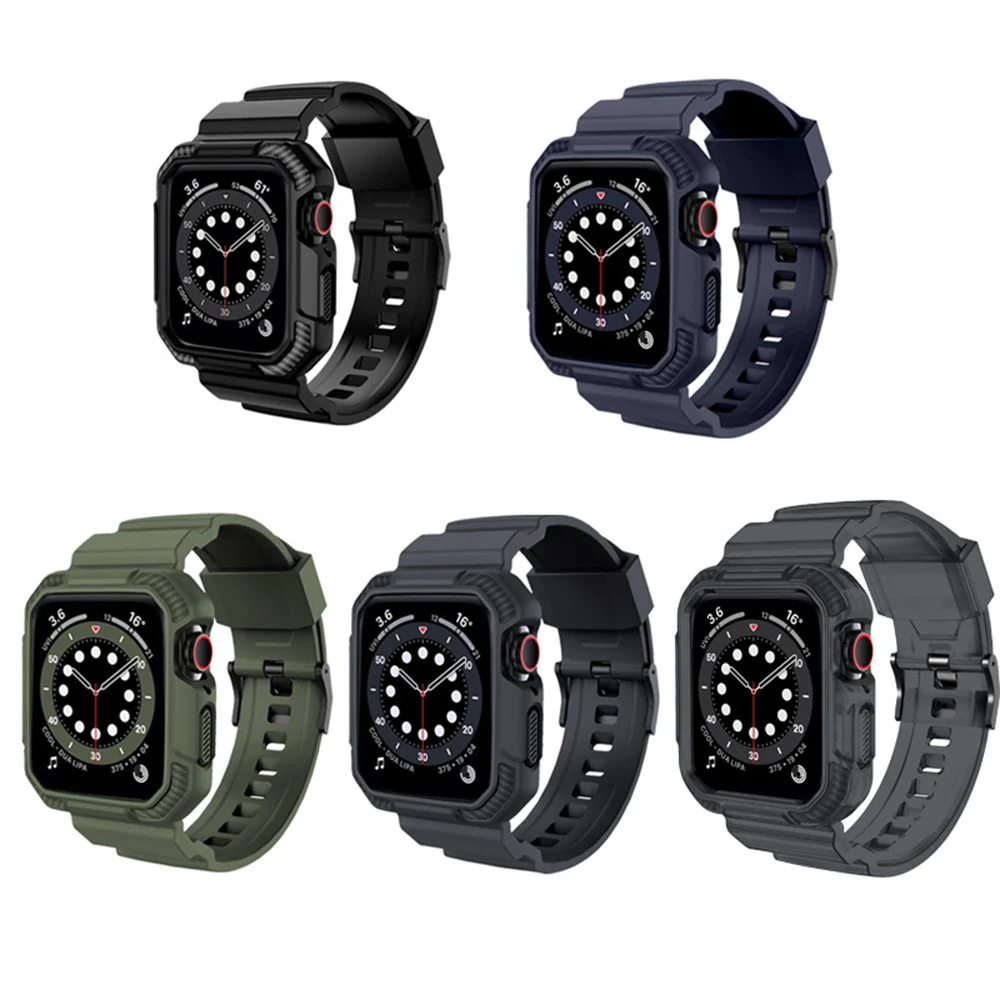 Integrated watch strap protective case Silicone 38 40 41 42 44 45mm For Apple Watch12345678se outdoor fall resistant watch strap
Integrated watch strap protective case Silicone 38 40 41 42 44 45mm For Apple Watch12345678se outdoor fall resistant watch strap