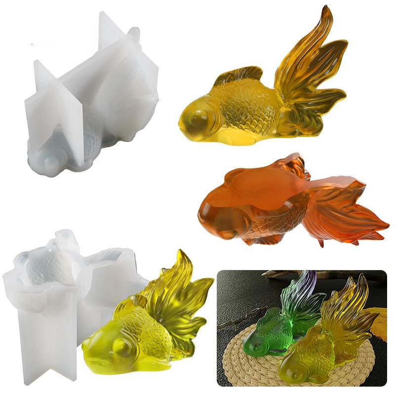 Diy Crystal Epoxy Resin Mould Abrasives Large Goldfish Ornament Jewelry Silicone Mold for Concrete
Diy Crystal Epoxy Resin Mould Abrasives Large Goldfish Ornament Jewelry Silicone Mold for Concrete