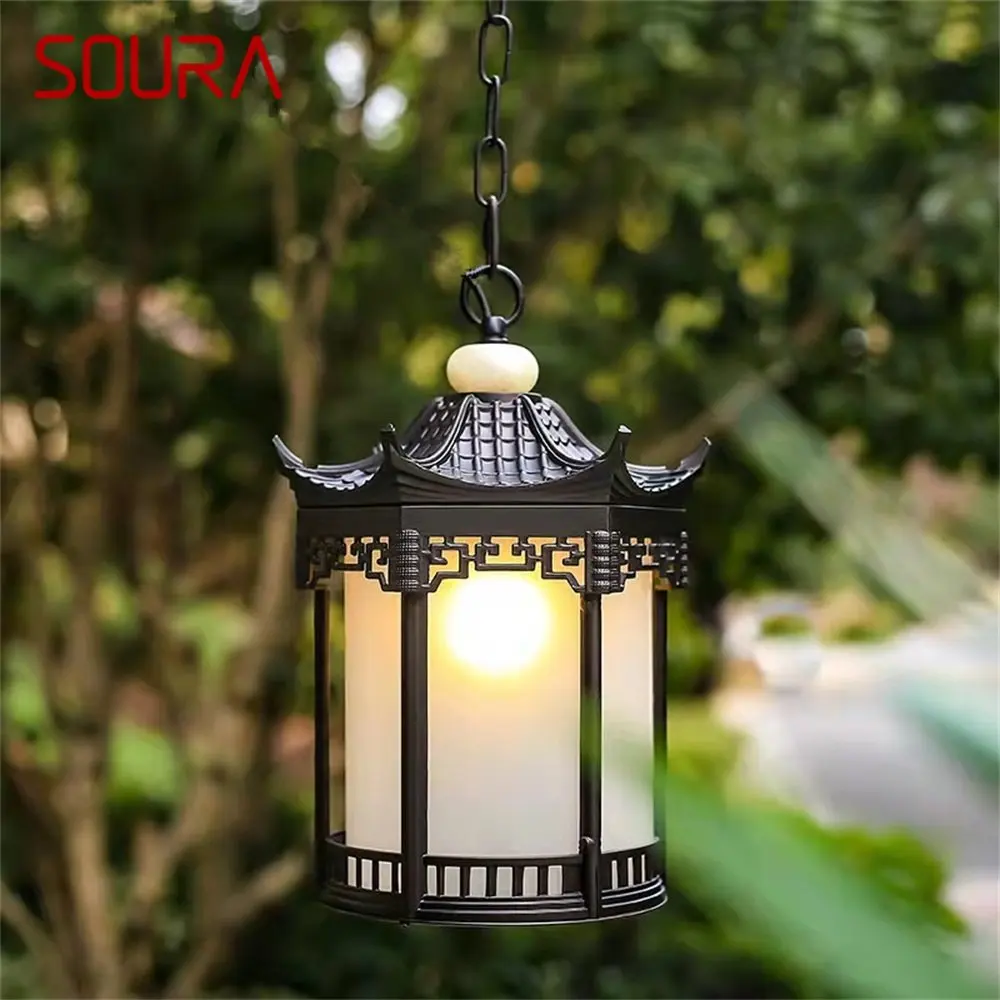 

SOURA Классическая Подвеска светильник наружная Светодиодная лампа в стиле ретро для украшения дома и коридора