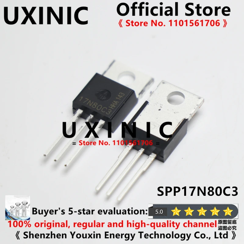 UXINIC 100% New Imported Original SPP17N80C3 17N80C3 TO-220 MOS FET 17A 800V
UXINIC 100% New Imported Original SPP17N80C3 17N80C3 TO-220 MOS FET 17A 800V
