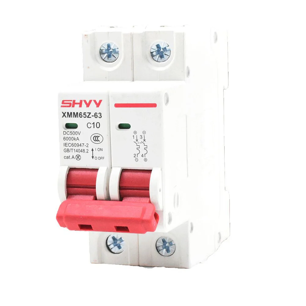 2P DC 500V Solar Mini Circuit Breaker Overload Protection Switch 6A/10A/16A/20A/25A/32A/40A/50A/63A 2P DC500V Photovoltaic MCB
2P DC 500V Solar Mini Circuit Breaker Overload Protection Switch 6A/10A/16A/20A/25A/32A/40A/50A/63A 2P DC500V Photovoltaic MCB