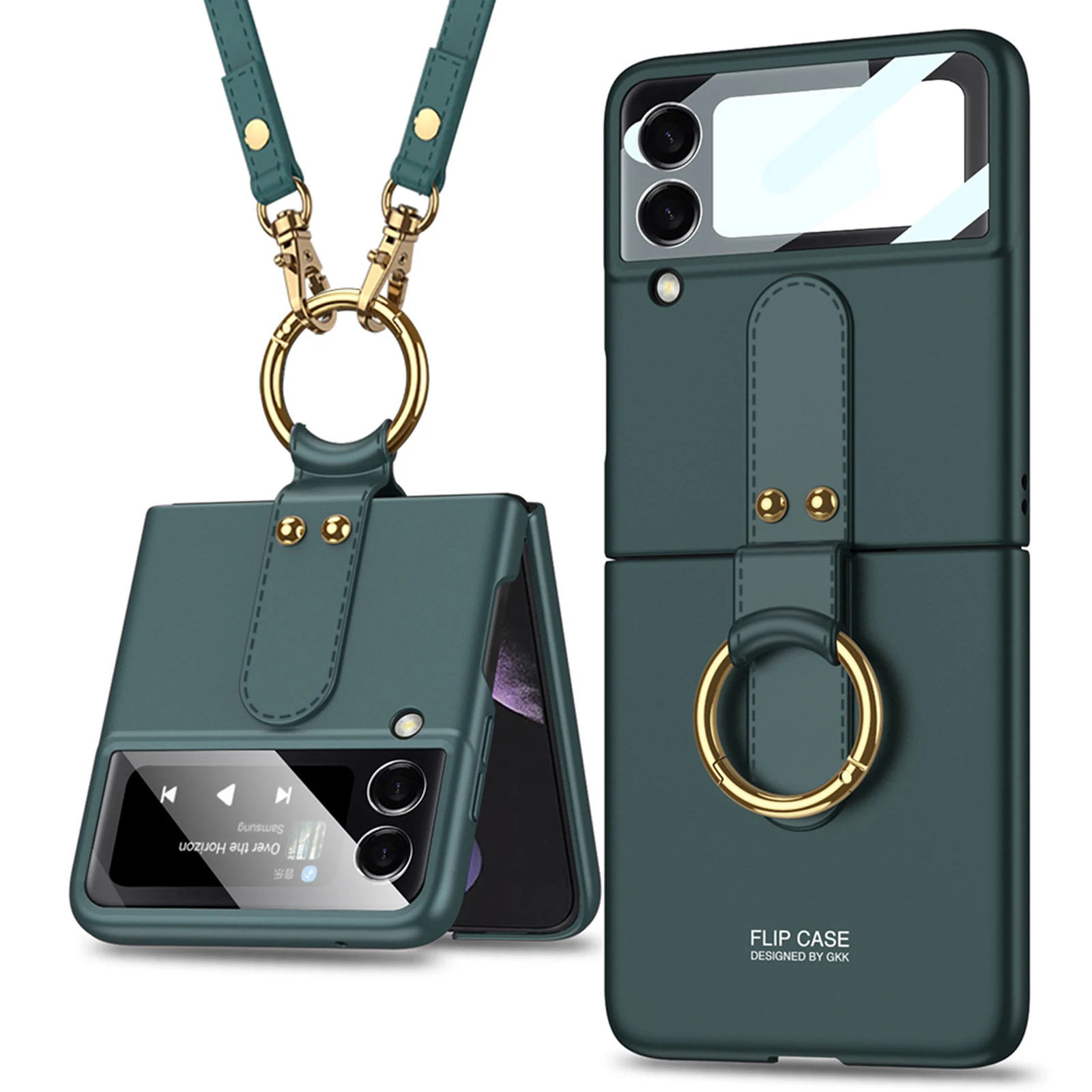 Shell Membrane Integrated Cases for Z Flip 3 5G with Ring Holder & Shoulder Strap for Samsung Z Flip 3 Protective Cover
Shell Membrane Integrated Cases for Z Flip 3 5G with Ring Holder & Shoulder Strap for Samsung Z Flip 3 Protective Cover