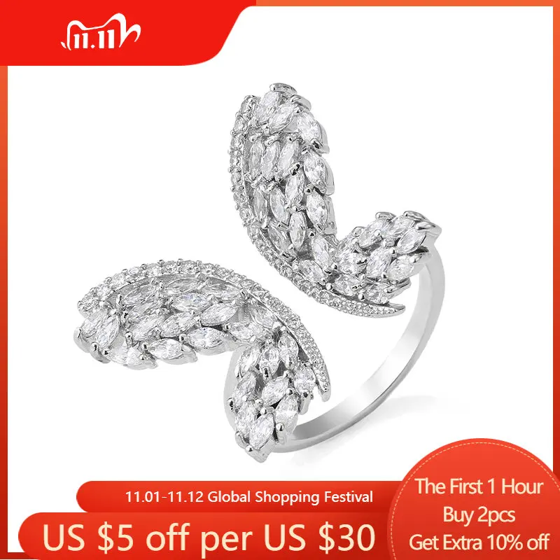 Silver Color Butterfly Rings for Women Fashion Shiny Full Zircon Crystal Geometric Knuckle Finger Ring Jewelry Adjustable
Silver Color Butterfly Rings for Women Fashion Shiny Full Zircon Crystal Geometric Knuckle Finger Ring Jewelry Adjustable