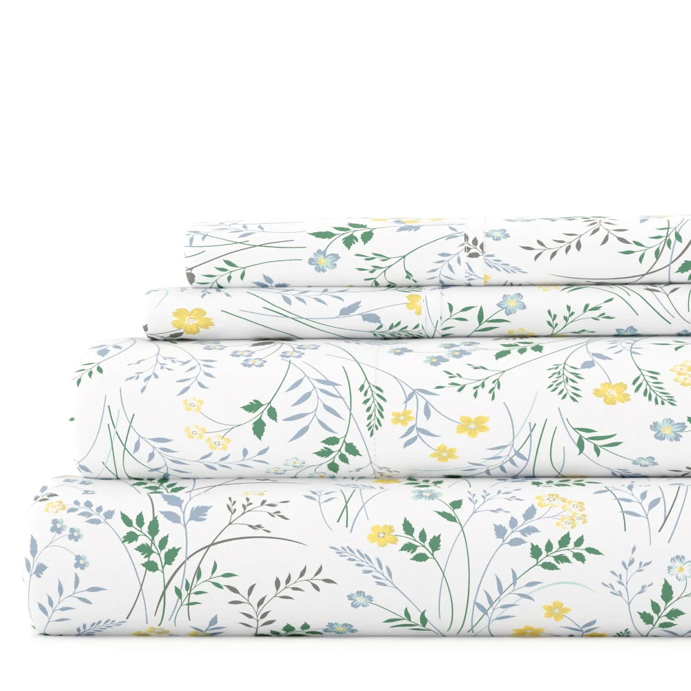 Light Blue Wildflower Pattern 4 Piece Microfiber Bed Sheets Set, Queen, Bedding Set Comforter Bedding Sets Bedding Set Luxury
Light Blue Wildflower Pattern 4 Piece Microfiber Bed Sheets Set, Queen, Bedding Set Comforter Bedding Sets Bedding Set Luxury